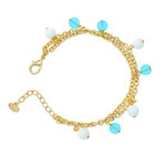 AZZURRA - AZZURRA is a bracelet made in light gold and turquoise and white spheres: it  can be worn everyday as it has delicate and refined tones. - A.Z. Bigiotterie